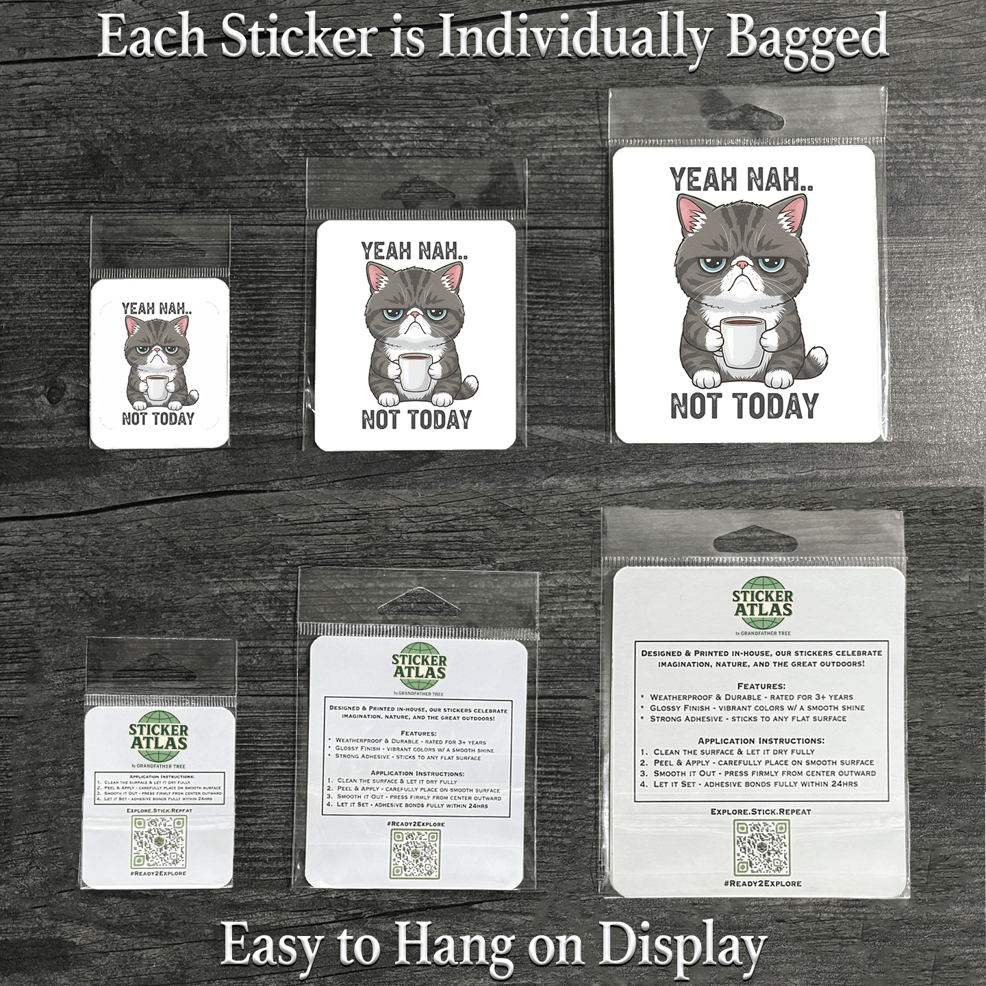 Sticker Atlas - Wholesale Sticker - Yeah, Not Today Sticker1