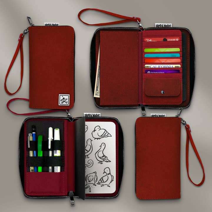 Inky's - Wholesale Wallet - Women's - Canvas Clutch Sketch Wallet