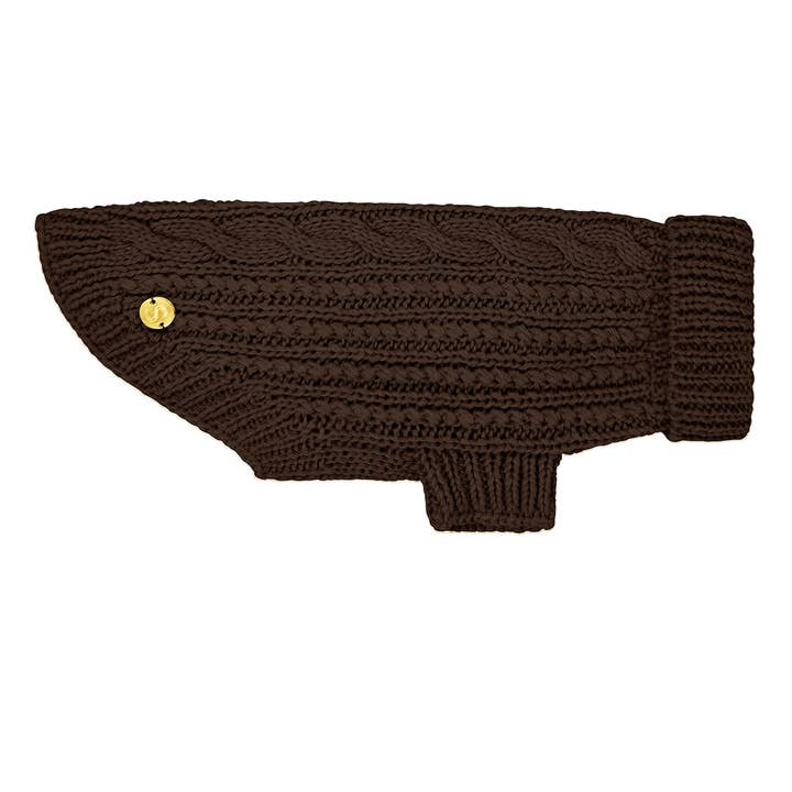 Camisola de Cão de Malha de Cabo de Lã Merino - Castanho por atacado de Sebastian Says