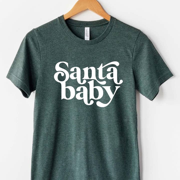 Santa Baby T-Shirt Cute Retro Christmas Quote Tee Shirt for wholesale by Zoe Creative Co