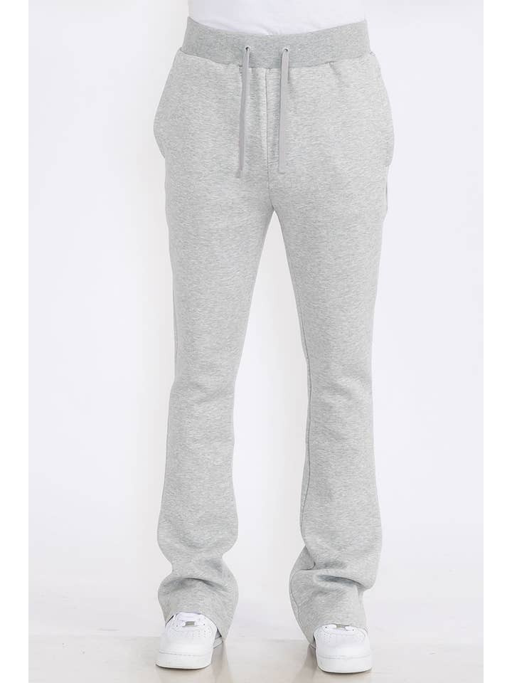 WEIV - Wholesale Athletic Sweatpants/Joggers - Men's - Mens Solid Fleece Flare Stacked PANTS