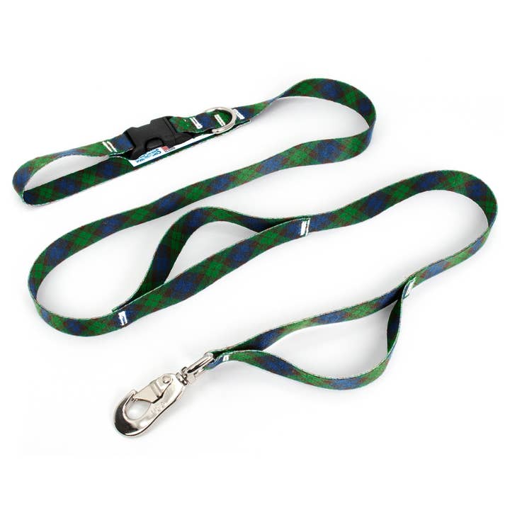 Tyneside Blue Plaid Fab Grab Leash - Made in USA for wholesale by Buttonsmith