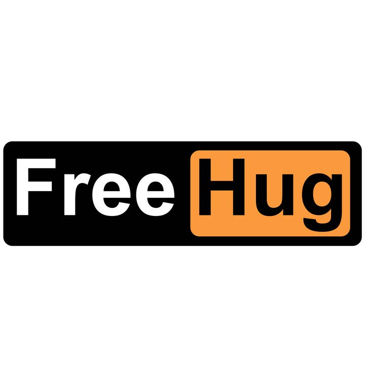 Pegatina de abrazo gratis, parodia divertida, pegatina de meme para venta al por mayor de Sticker Bull