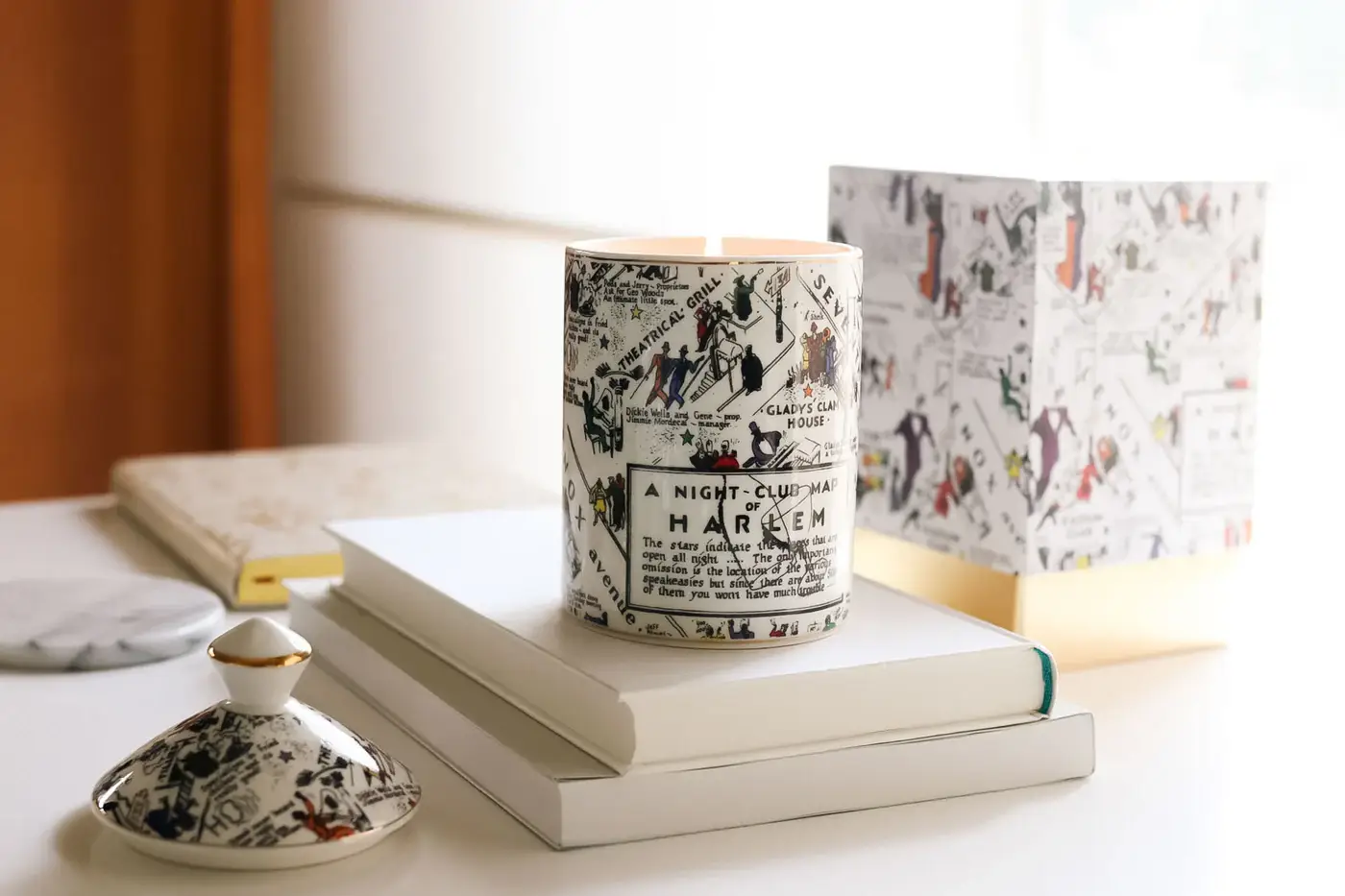 Harlem Candle Co - Wholesale Jar/Filled Candle - “Langston” Nightclub Map Ceramic Luxury Candle3