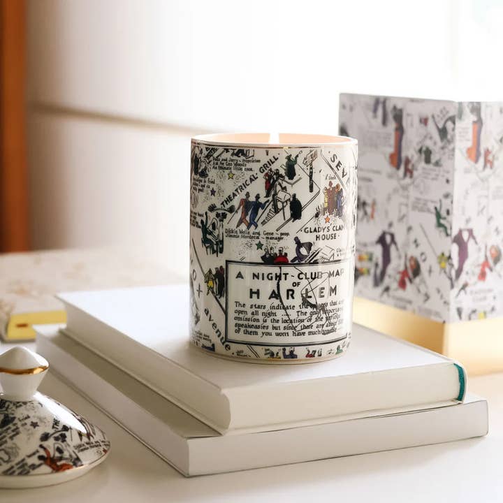 Harlem Candle Co - Wholesale Jar/Filled Candle - “Langston” Nightclub Map Ceramic Luxury Candle3