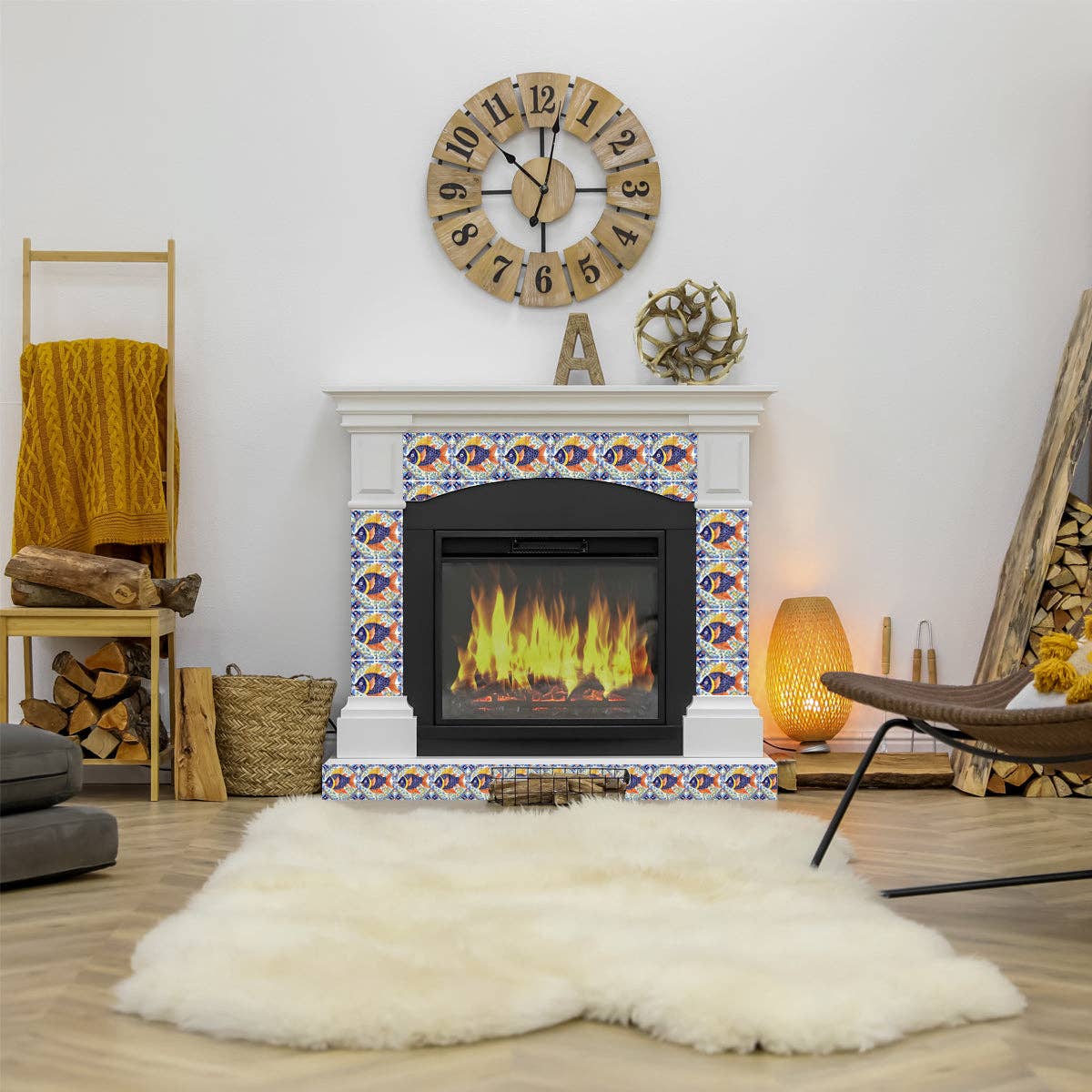 Mi Alma LLC – wholesale Wall tile – Vintage Rustic Fish Colorful Peel And Stick Tile Stickers for bathroom makeover Model - L294