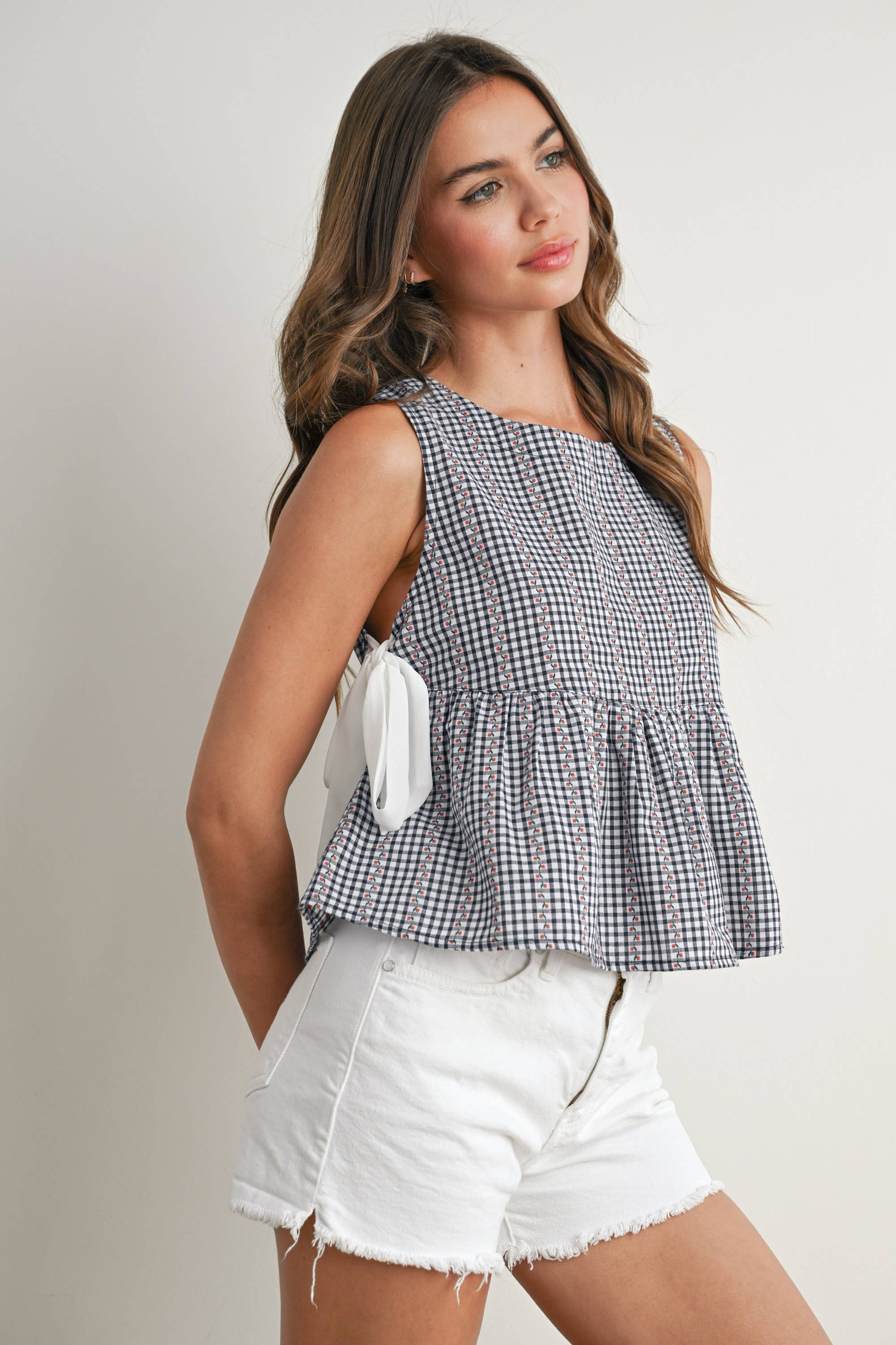 BUTTERMELON - Wholesale Blouse - Women's - Sky Meadow Peplum Top - BMT775027