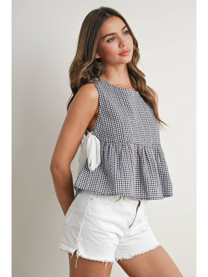 BUTTERMELON - Wholesale Blouse - Women's - Sky Meadow Peplum Top - BMT775027