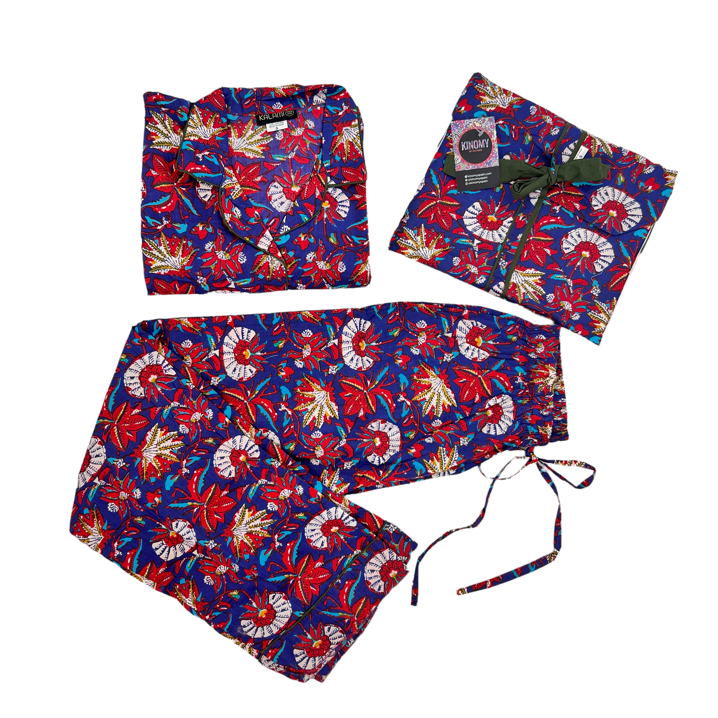 Kinomy - Wholesale Sleepwear Set - Women's - Assorted printed cotton pajamas pack2