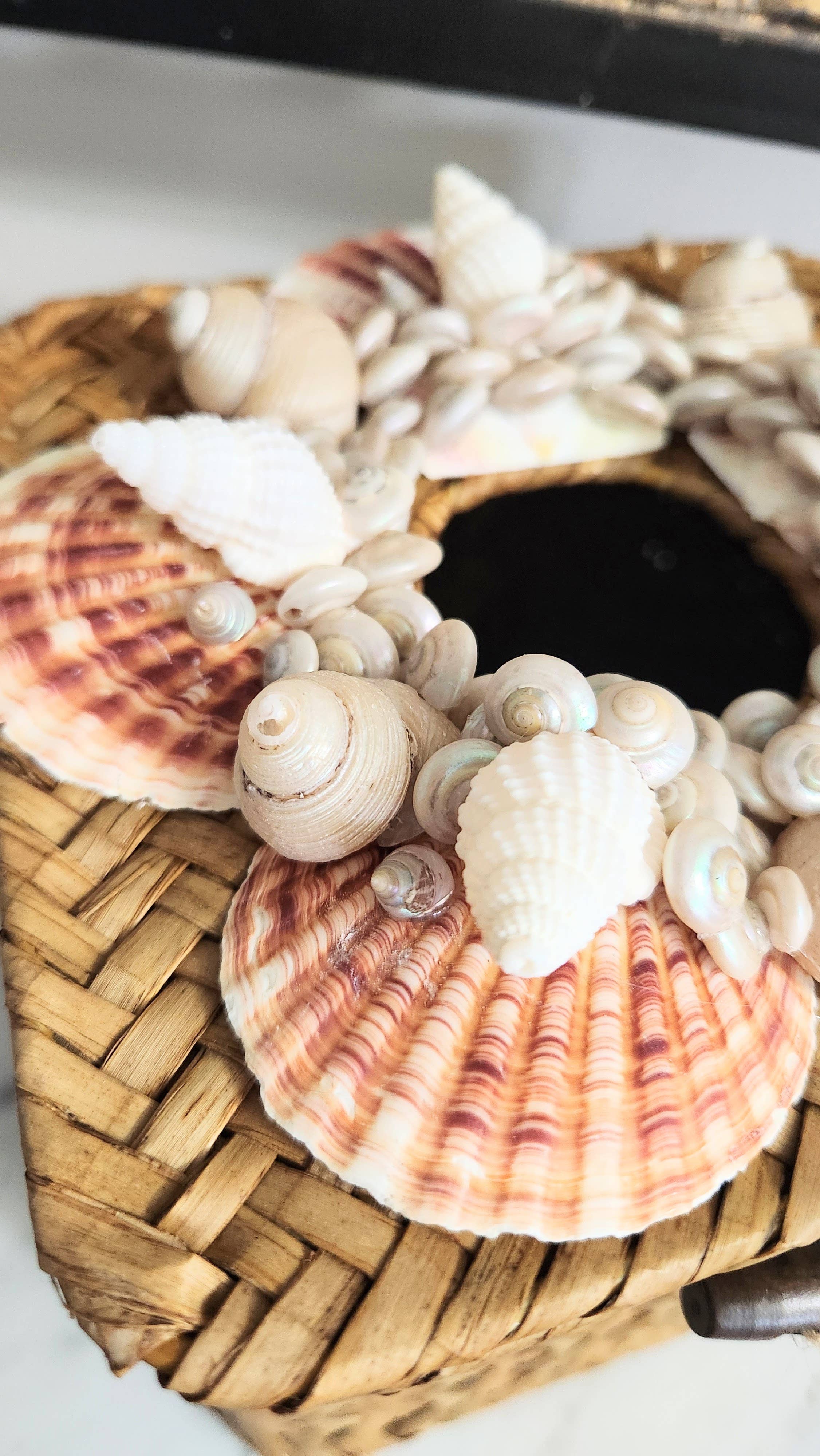 White Tulip Boutique - Wholesale Tissue Box - Handmade Sea Shell Rattan Tissue Rectangle Square5