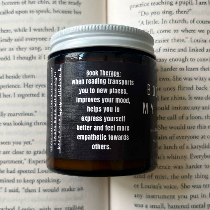 A Scent Story Candle Co - Wholesale Jar/filled candle - Books Are My Therapy - Bookish Candle | Book Themed Candle1