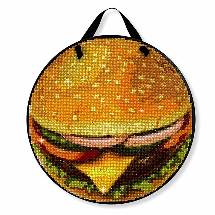 Kit di Pittura Diamante Cheeseburger, Insegna in Legno Fai-da-te da 14 Pezzi per la vendita all'ingrosso da parte di Barn Star Painting