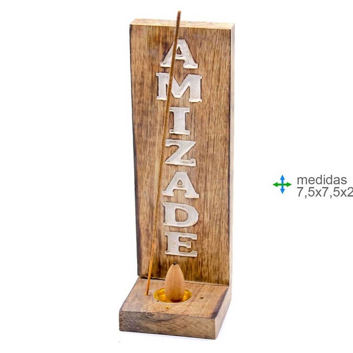 Amizade Natural Weihrauchhalter 7, 5x7, 5x22cm (2 Stück) für den Großhandel von Esoterica Arte