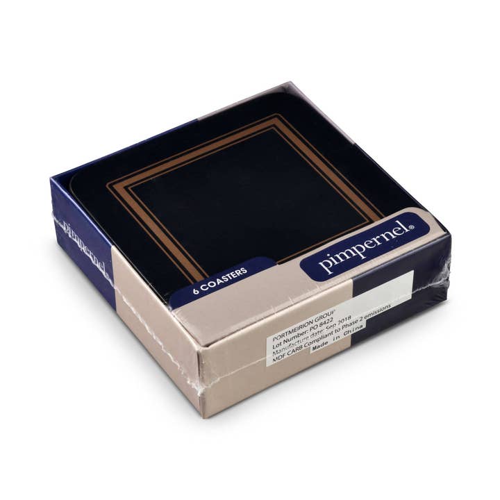 Classic Coasters Set of 6 - Black for wholesale by Portmeirion, Spode, Pimpernel, Nacthmann, Wrendale Designs