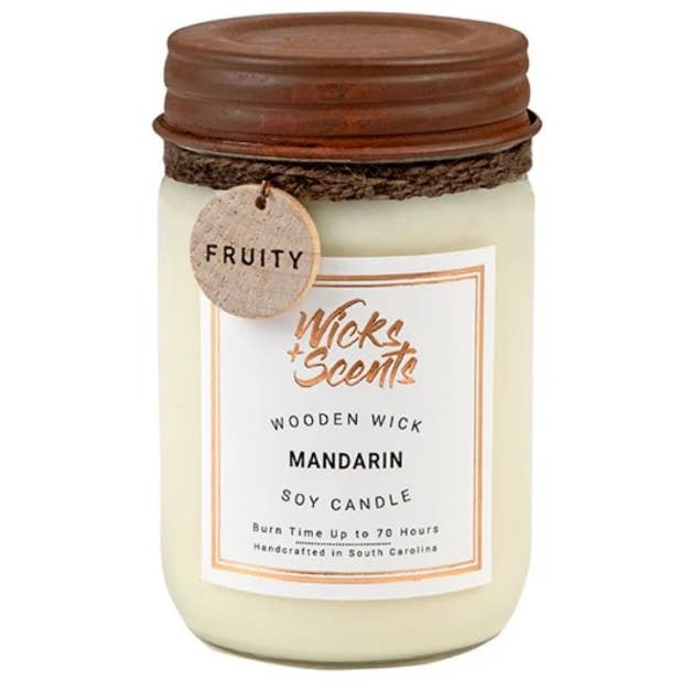 *Mandarin* - Candela di soia in legno con stoppino - 30,5 ml per la vendita all'ingrosso da parte di Wicks + Scents