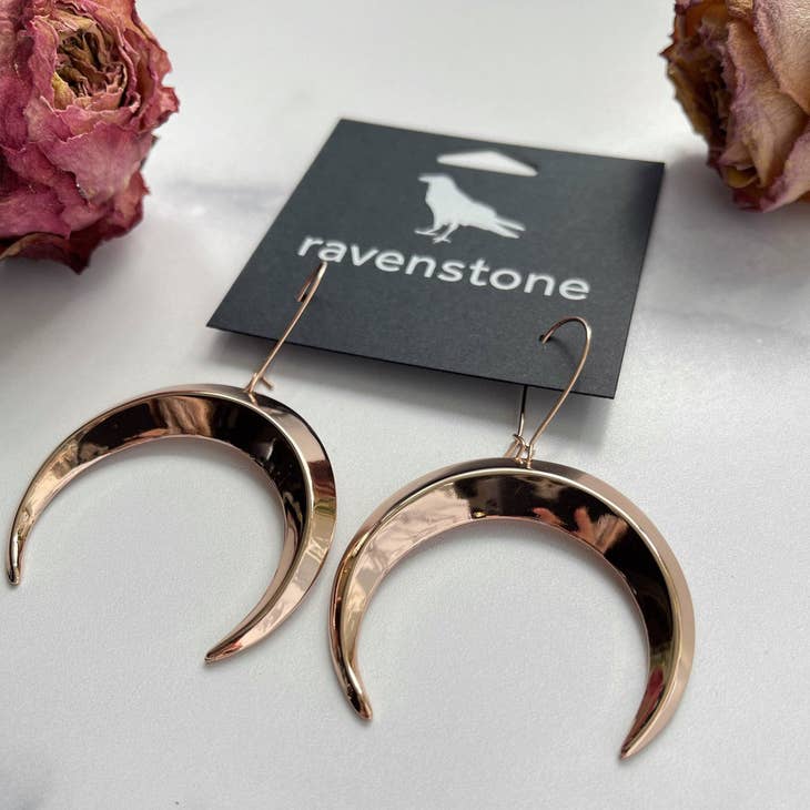 Gold Crescent Moon Resin Plastic Post Earrings Hypoallegenic Metal Free for Sensitive  Ears, Nickel Free Acrylic Stud Earrings, Resin 