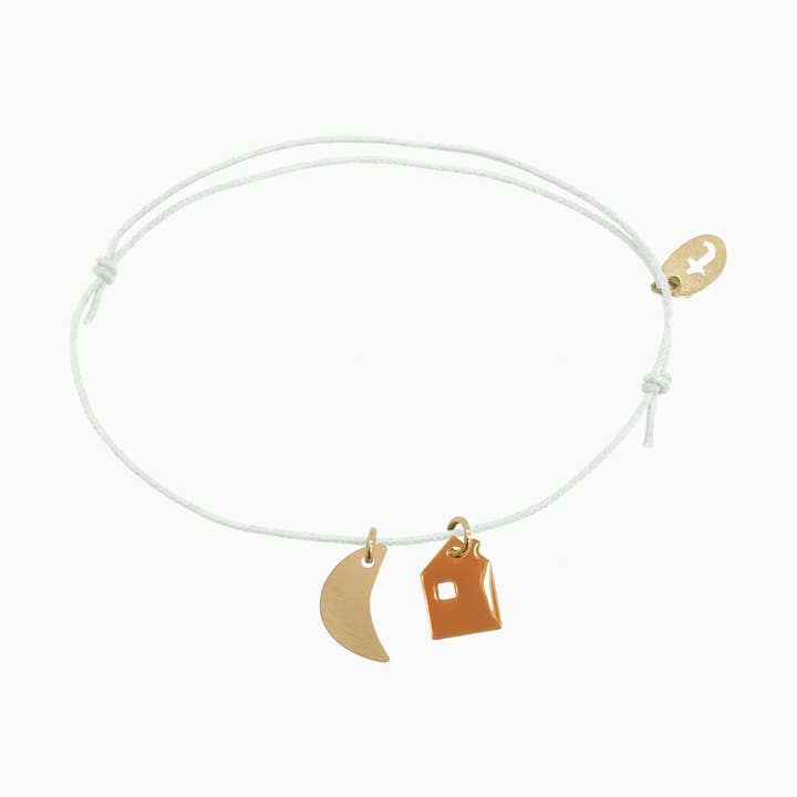 Bracelet maison et lune HOME (caramel) pour la vente par Titlee