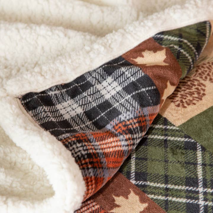 Carstens, Inc. - Wholesale Bedding Set - Tree Plaid Plush Sherpa Comforter Set