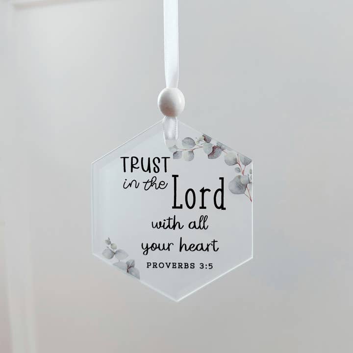 Scripture Window Charm - Proverbs 3:5 | Suncatcher for wholesale by So Thoughtful Gifts