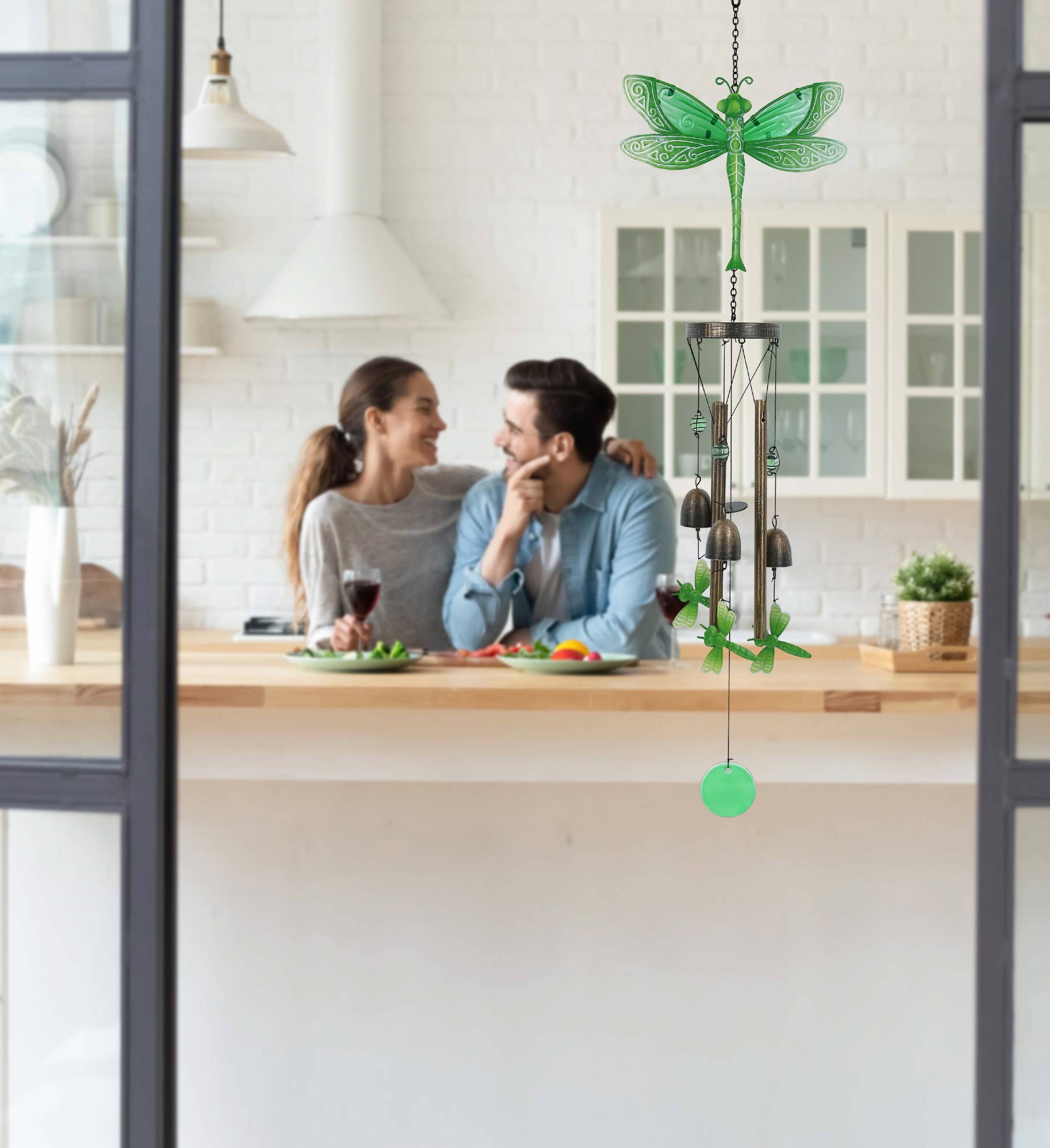 Cota Global - Wholesale Wind Chime - Wind Chime - Green Garden Dragonfly4