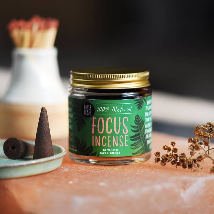 Paper Plane - Wholesale Incense - Focus Incense Jar of Incense Cones - plant based, vegan