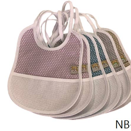 Pack of 6 Bibs for Cross Stitch Embroidery for wholesale by Noty Baby