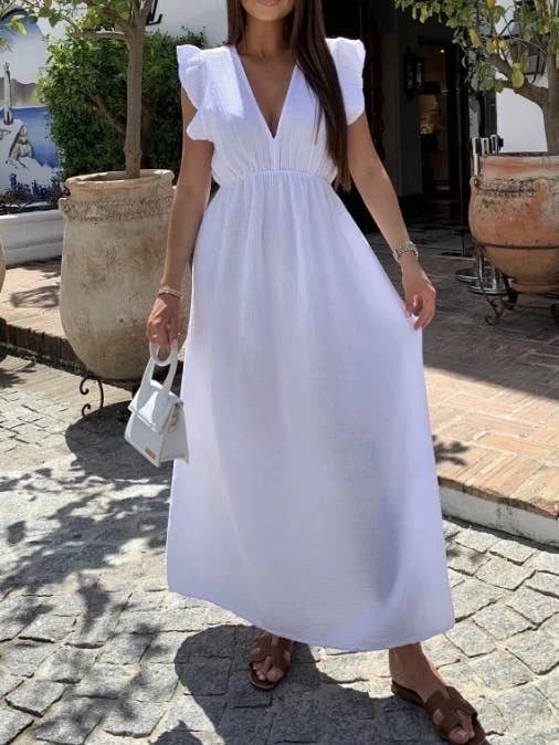 ESTEE BROWN - Wholesale Dress - Women's - Long cotton gauze dress - 7576