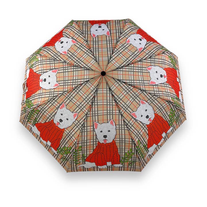 Naked Decor - Wholesale Umbrella - Unisex - West Highland Terrier Plaid Umbrella