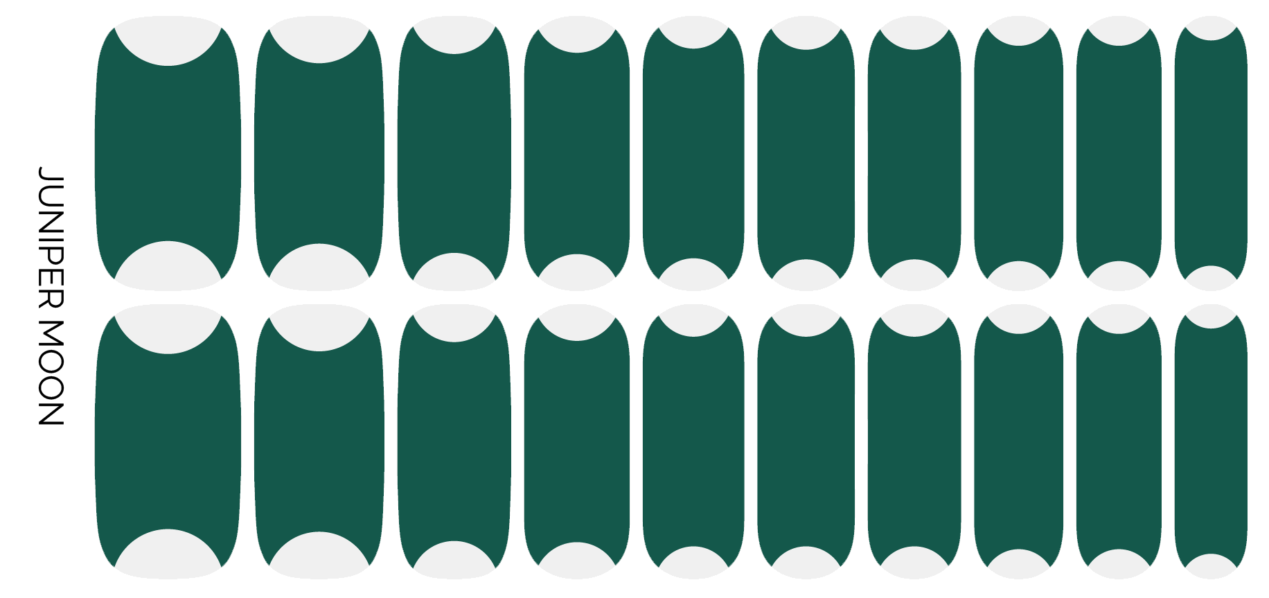 Ivy & Ash - Venta al por mayor Decoración/pegatinas de uñas - Juniper Moon | Adhesivo moderno para uñas, media luna, verde oscuro2