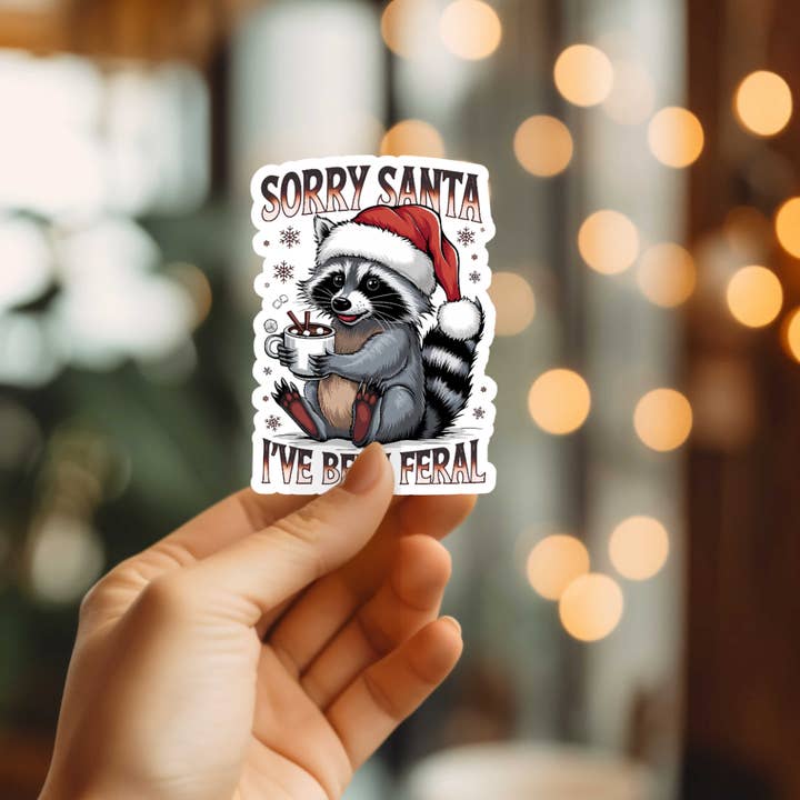 Funny Sorry Santa Vinyl Sticker for wholesale by Mystical Monkey Toes
