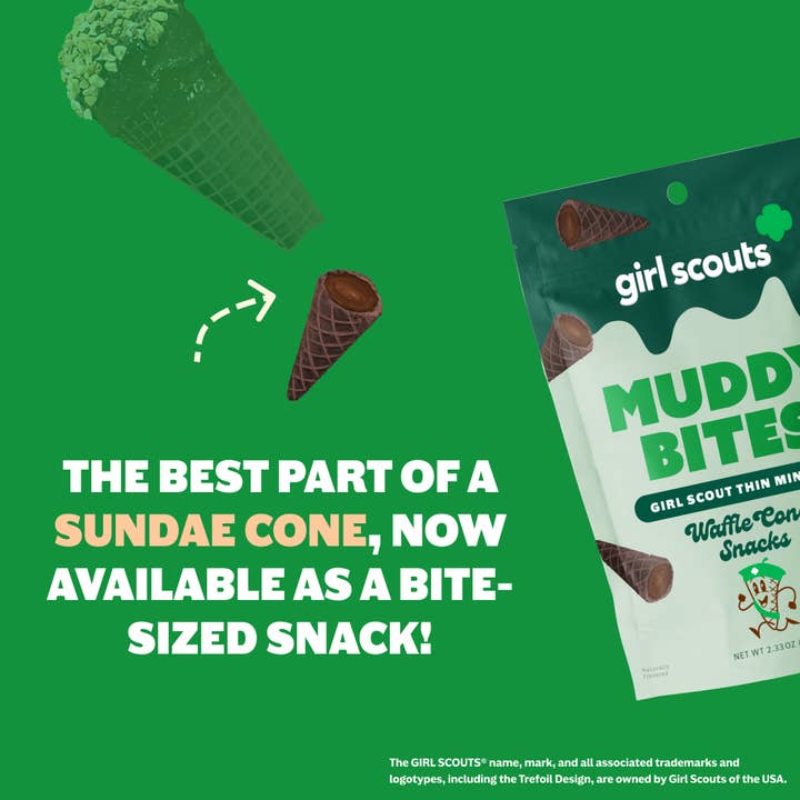 Muddy Bites - Wholesale Cookie - Girl Scout Thin Mints™ Muddy Bites Waffle Cones Snacks