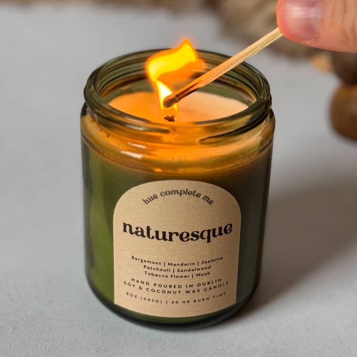 Naturesque Green Jar Candle for wholesale by Hue Complete Me