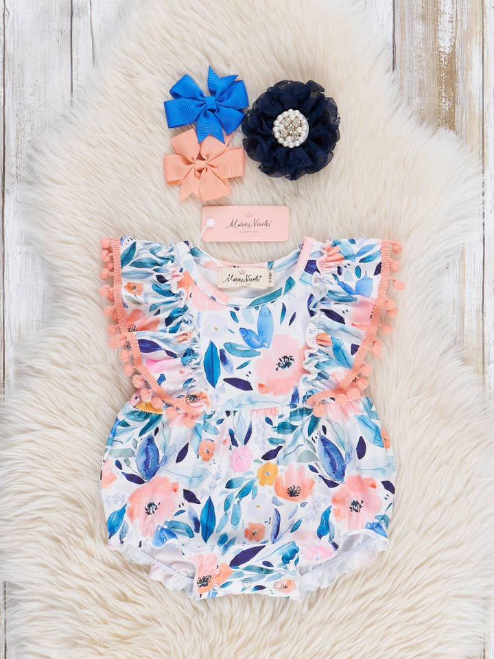 Marie Nicole Clothing - Wholesale Bodysuit (Non-Footed) - Baby - Blushing Susie Ruffle Bubble