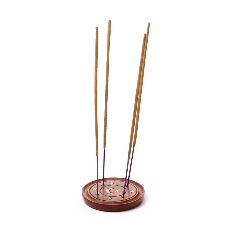 Puckator Ltd – wholesale Incense holder – Sheesham Ashcatcher Incence Sticks & Cones Burner Moon Stars1