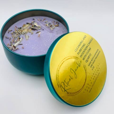 Cleansing and Purifying Lavender Sage Intention Candle for wholesale by Ritual Junkie