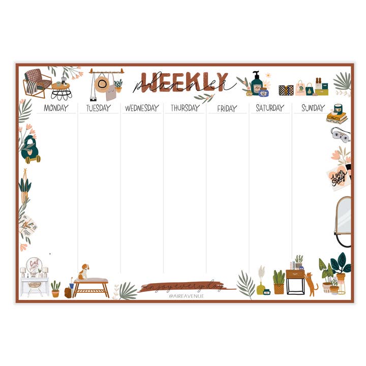 Stay At Home Weekly Planner for wholesale by Aire Avenue