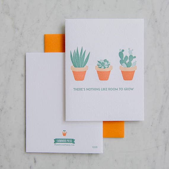 1113 - Room to Grow, Succulents, Plants Friend Card for wholesale by Farmwood Press