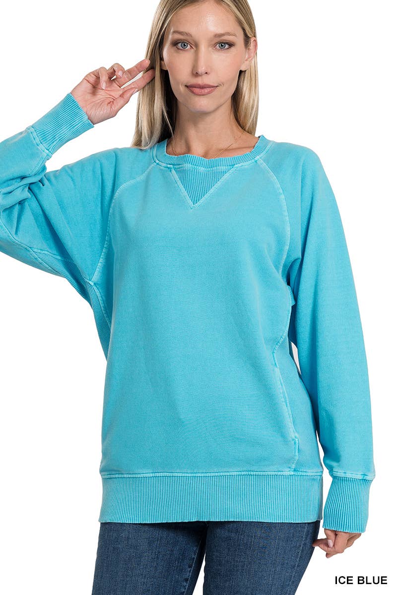 42POPS - Wholesale Sweatshirt - Women's - ',,,, Washed French Terry Pullover With Side Pockets3