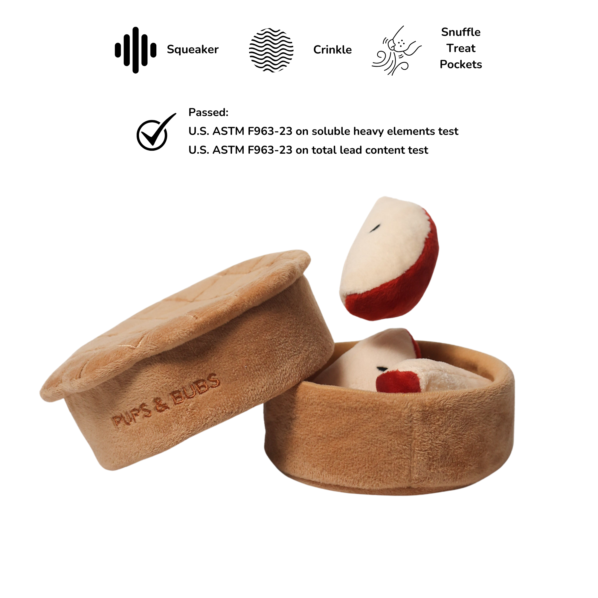 Pups & Bubs - Wholesale Pet Plush Toy - Dog - Apple Pie Nosework Toy11