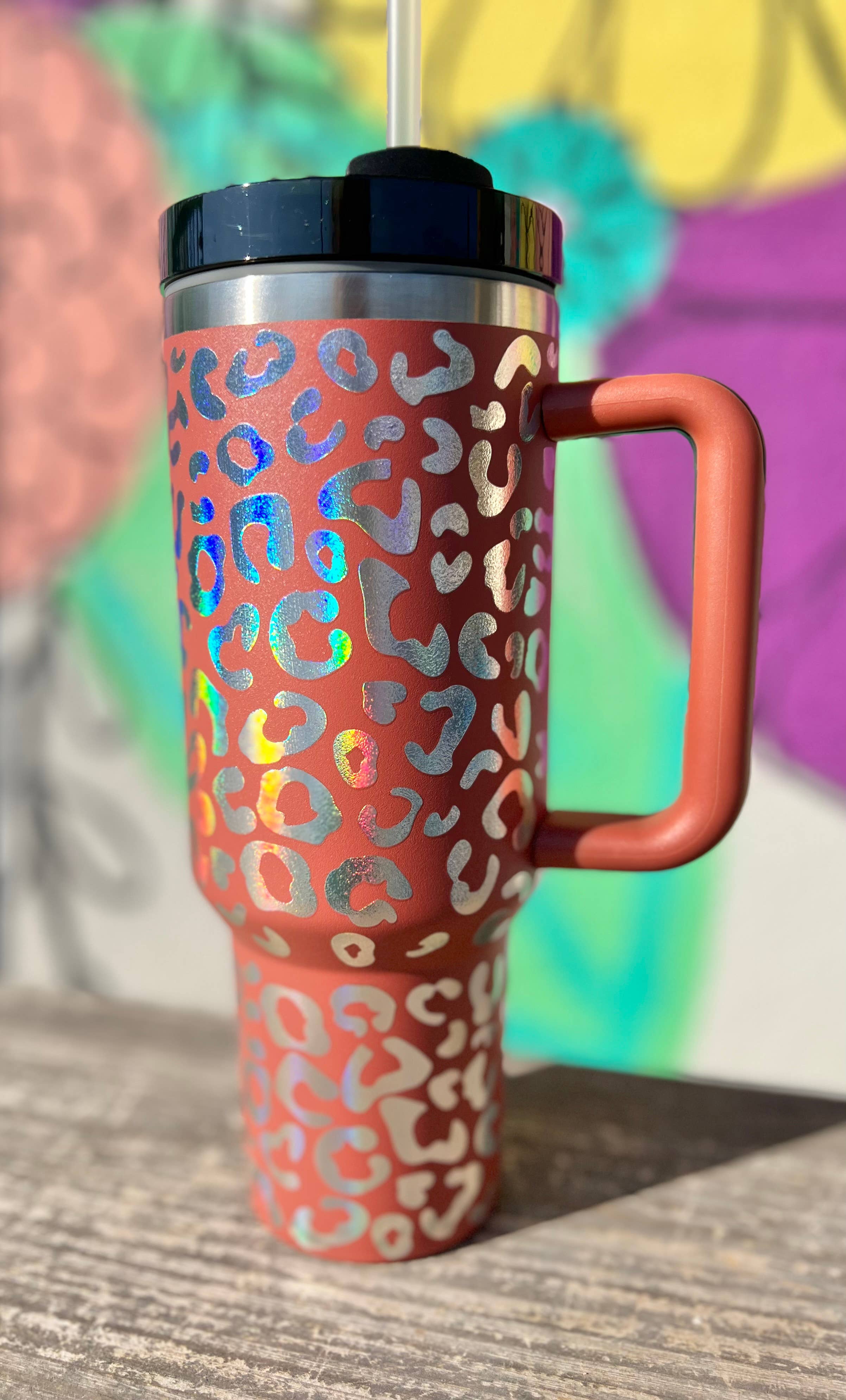 Briano Wholesale - Vente Gourde/bouteille isotherme - Gobelets holographiques Leopard 40 oz6