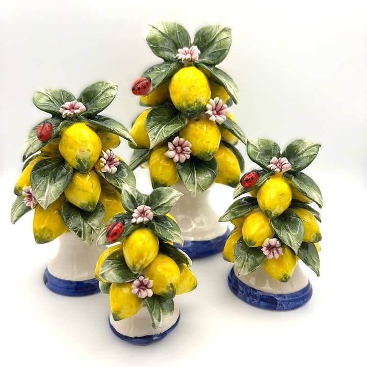 CS00 OFERTA SET: Cascadas de limones en Cerámica -12% DESCUENTO para venta al por mayor de LUEM ART ceramiche e porcellane di Capodimonte Made In Italy