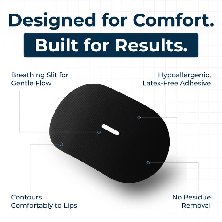 Black TG Breathe+ Mouth Tape for Sleeping – Anti-Snoring, Nasal Breathing Aid, Hypoallergenic, Skin-Friendly, 30 Strips for wholesale on Faire3