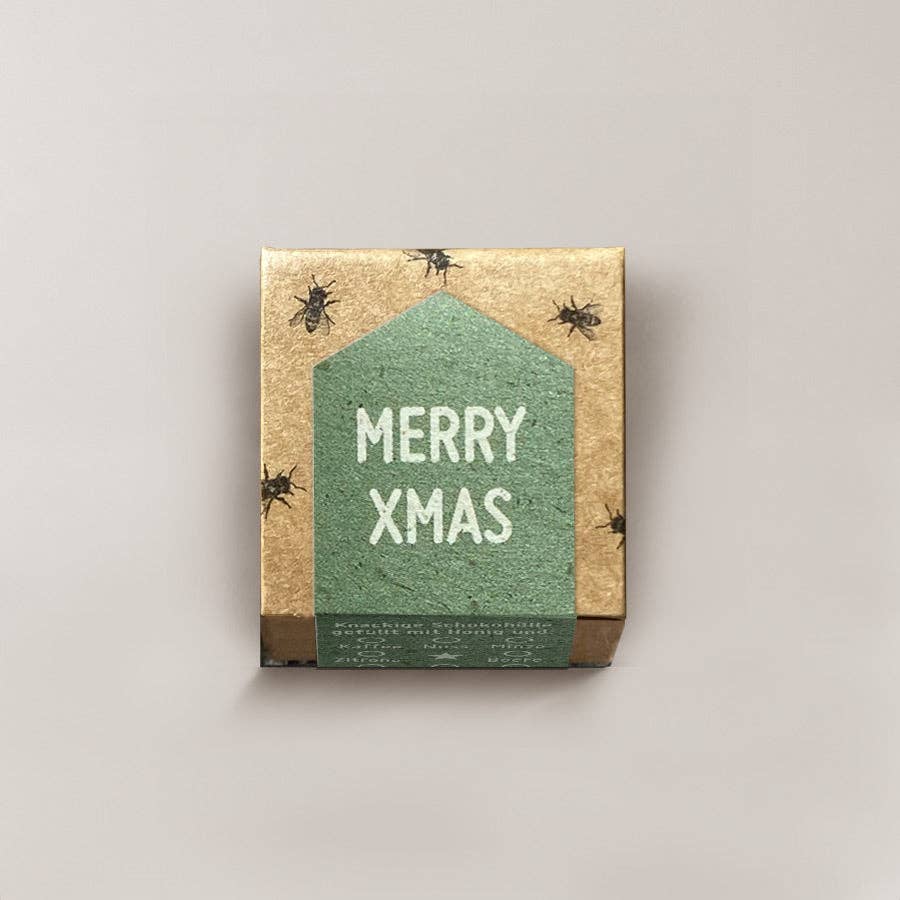 herr biene GmbH - Wholesale Chocolate Box - Honey Praline - Merry Xmas Typo / 1 piece