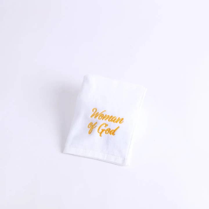Pastor Towel - Woman Of God - White - Cotton for wholesale by Swanson Christian Products