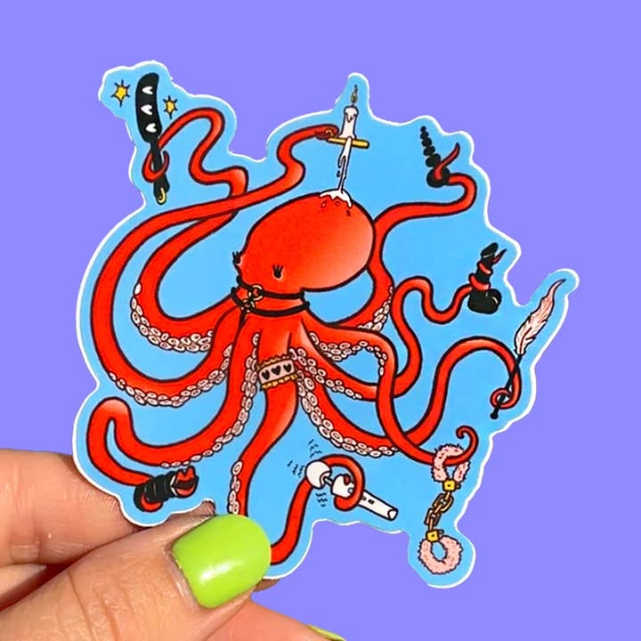Octo-Lover Vinyl Sticker for wholesale by Tamiko Sidore Studio