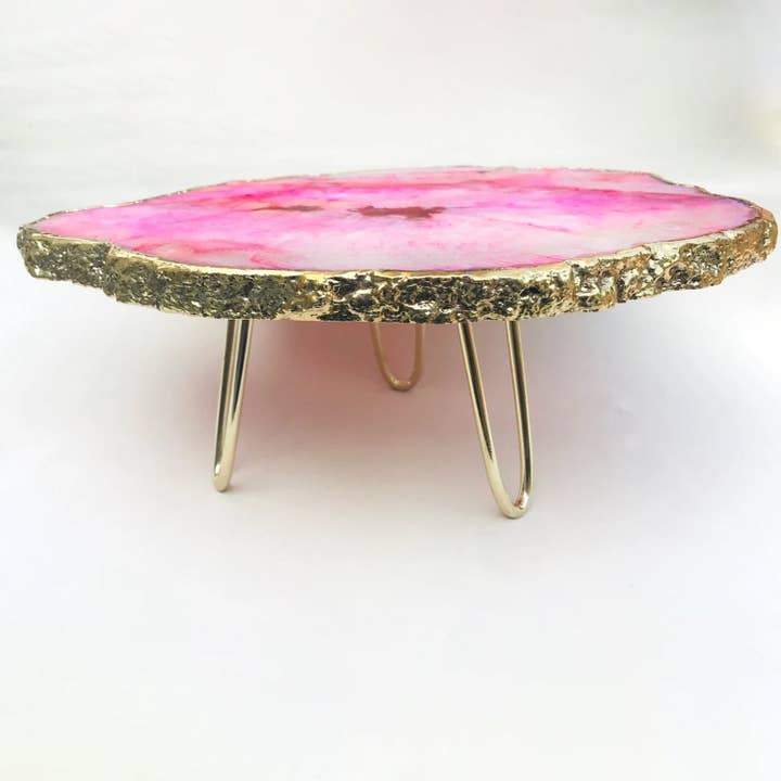 The Tangerine Store - Wholesale Cake Stand - Pink Agate Cake Stand/Centrepiece/Display Stand/Tray2