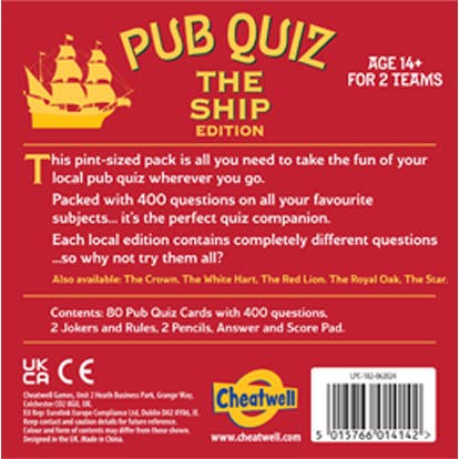 Cheatwell Games – wholesale Card game – Pub Quiz - The Ship2