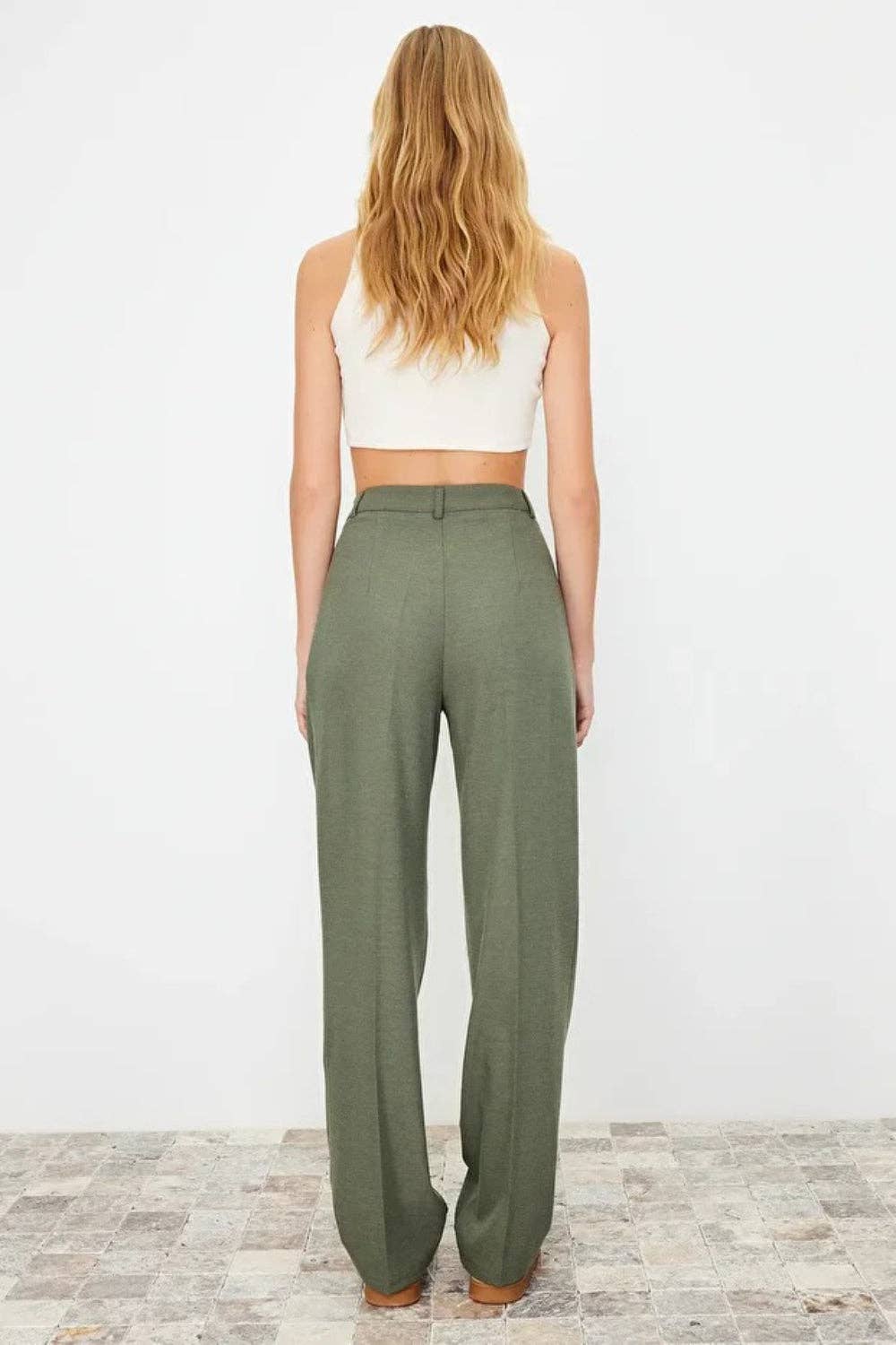 Hoxton Gal - Wholesale Broek - Dames - Recht gesneden geplooide geweven broek5