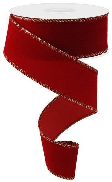 Trendy tree - Wholesale Ribbon - Gift Wrapping - 1.5" x 10YD Red Outdoor Velvet Ribbon RL1954PT0