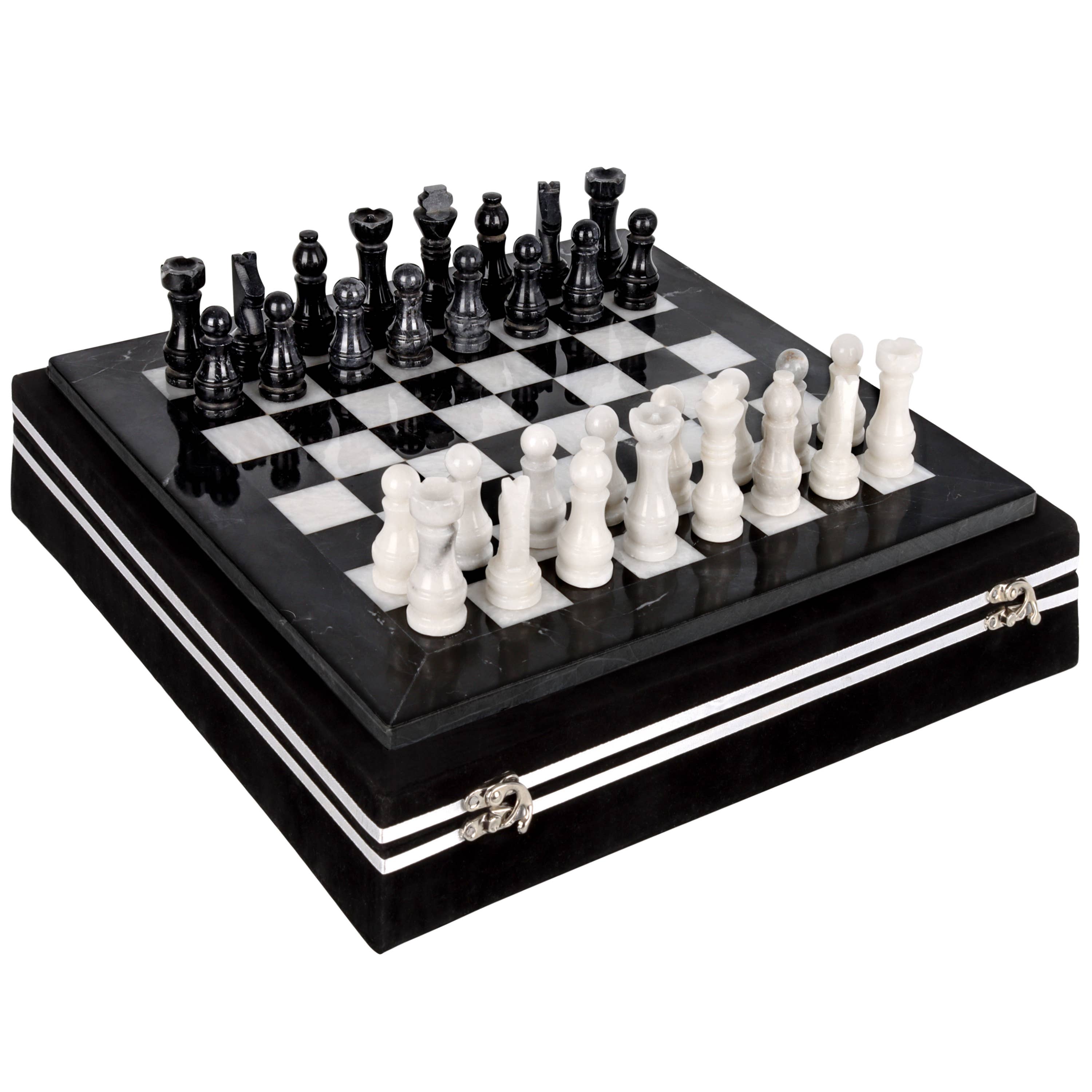 Black White Marble Chess Set for wholesale on Faire8